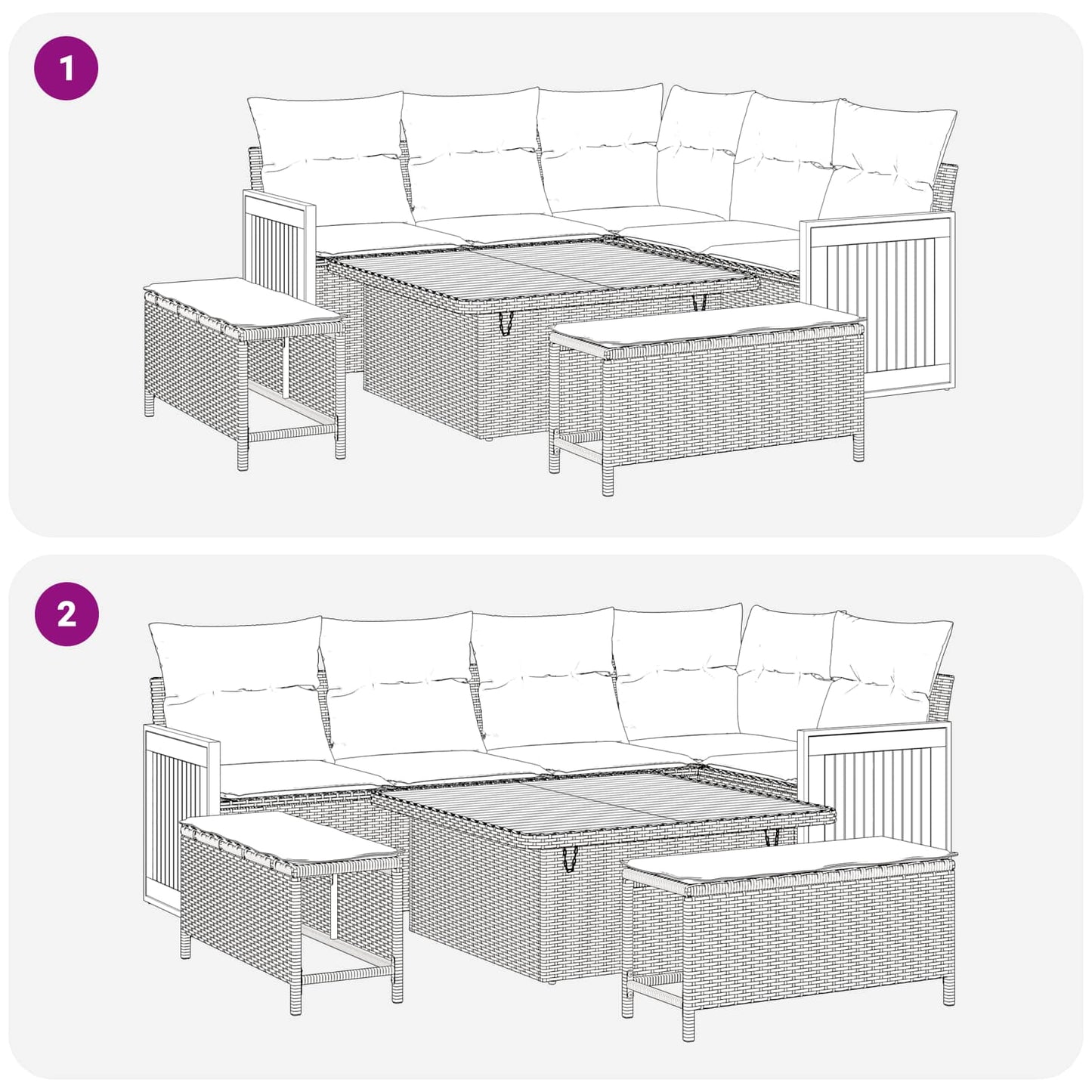 Tuinbankenset 12 Pcs Poly Rattan En Gepoedercoat Staal
