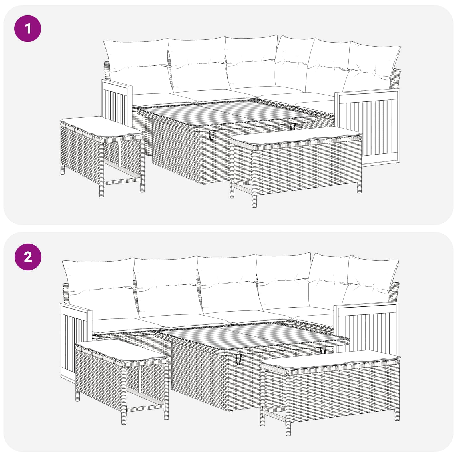 Tuinbankenset 12 Pcs Poly Rattan En Gepoedercoat Staal