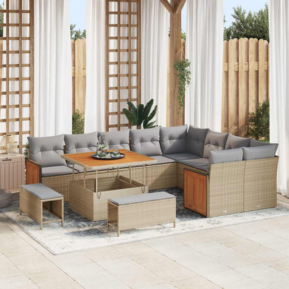 Tuinbankenset 12 Pcs Poly Rattan En Gepoedercoat Staal