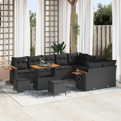 Tuinbankenset 12 Pcs Poly Rattan En Gepoedercoat Staal