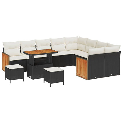 Tuinbankenset Met Kussen 12 Pcs Zwart En Crème