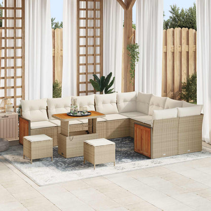 Tuinbankenset 12 Pcs Poly Rattan En Gepoedercoat Staal