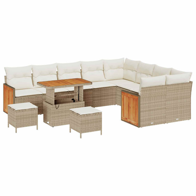 Tuinbankenset Met Kussen 12 Pcs En Crème
