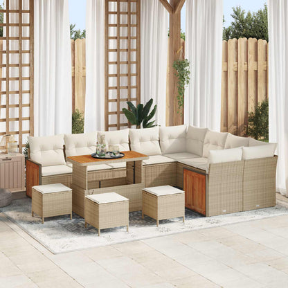 Tuinbankenset 12 Pcs Poly Rattan En Gepoedercoat Staal