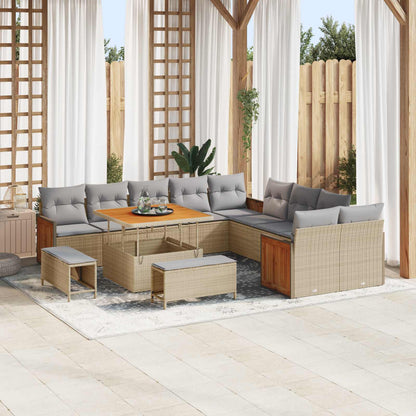 Tuinbankenset 13 Pcs Poly Rattan En Gepoedercoat Staal