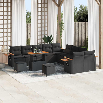 Tuinbankenset 13 Pcs Poly Rattan En Gepoedercoat Staal