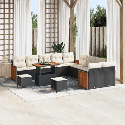 Tuinbankenset 13 Pcs Poly Rattan En Gepoedercoat Staal
