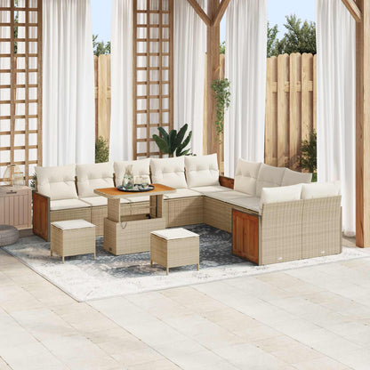 Tuinbankenset 13 Pcs Poly Rattan En Gepoedercoat Staal