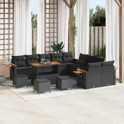 Tuinbankenset 13 Pcs Poly Rattan En Gepoedercoat Staal