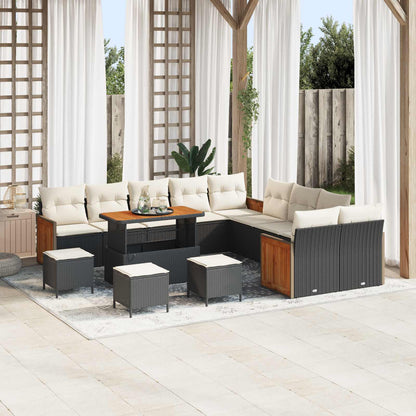 Tuinbankenset 13 Pcs Poly Rattan En Gepoedercoat Staal