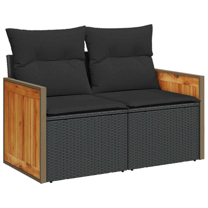 Tuinbankenset 8 Pcs Poly Riet En Poedercoated Staal