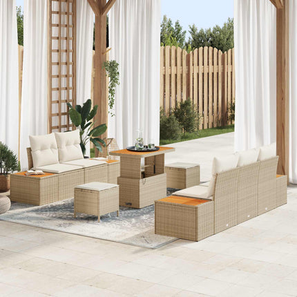 Tuinbankenset Met Kussen 8 Pcs En Crème