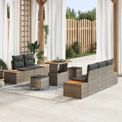 Tuinbankenset 8 Pcs Poly Riet En Poedercoated Staal