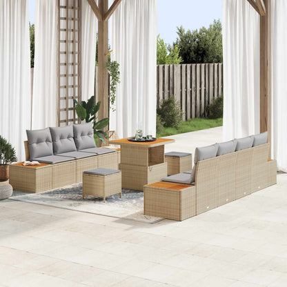 Tuinbankenset Met Kussen 10 Pcs En Licht Grijs