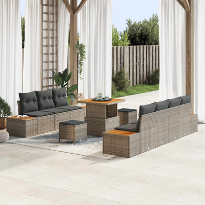 Tuinbankenset Met Kussen 10 Pcs En Licht Grijs