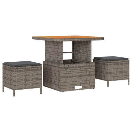 Tuinbankenset 8 Pcs Poly Riet En Poedercoated Staal