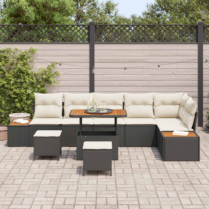 Tuinbankenset Met Kussen 9 Pcs Zwart En Crème