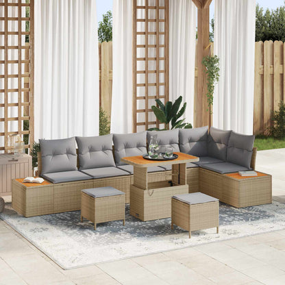 Tuinbankenset Met Kussen 9 Pcs En Crème