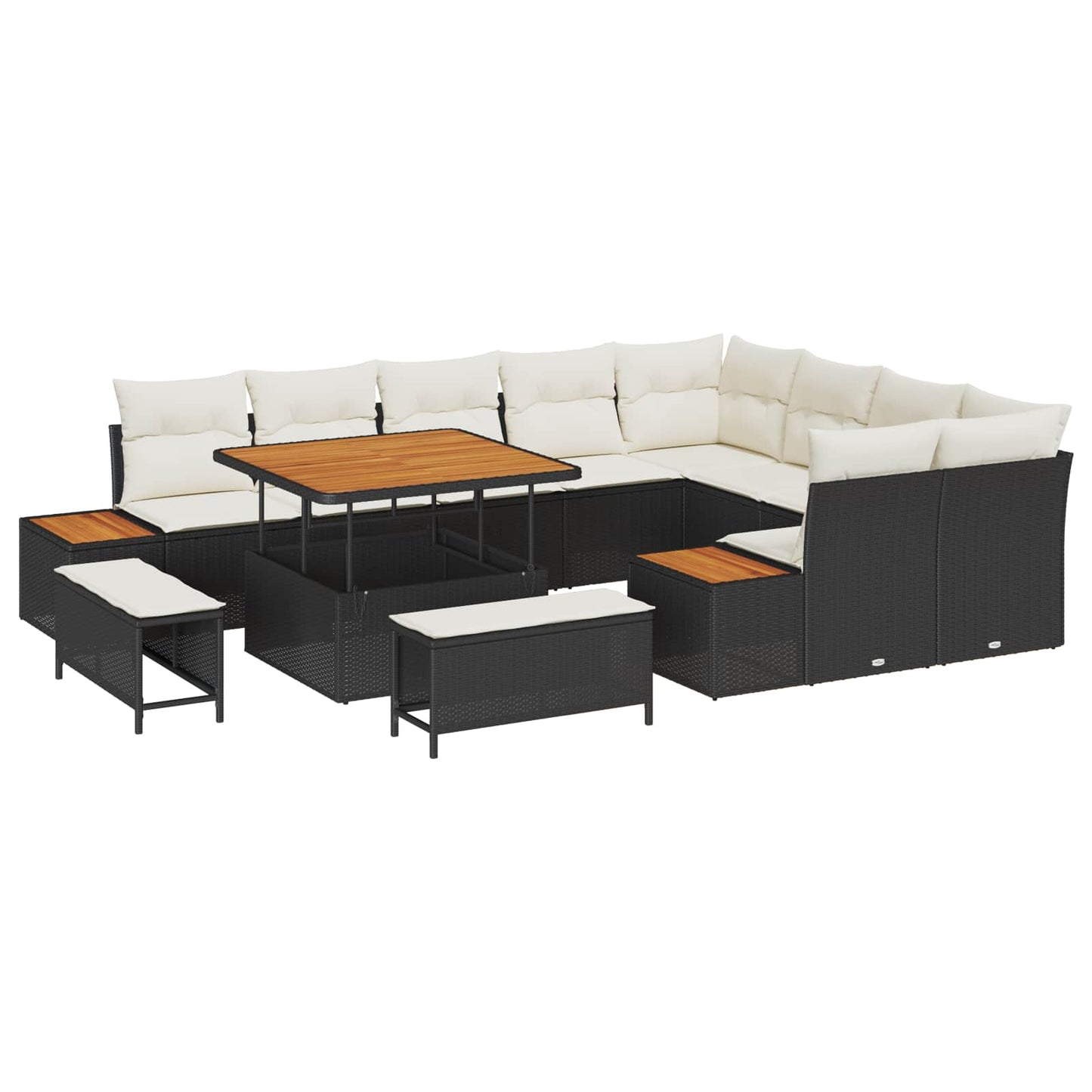 Tuinbankenset Met Kussen 12 Pcs En Crème