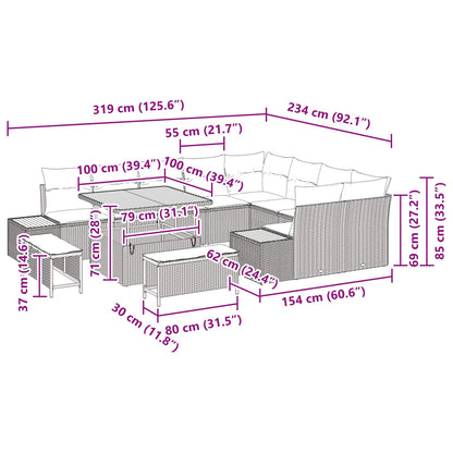 Tuinbankenset Met Kussen 12 Pcs En Crème