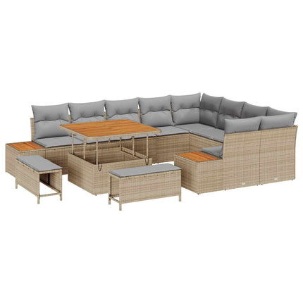 Tuinbankenset Met Kussen 12 Pcs En Licht Grijs