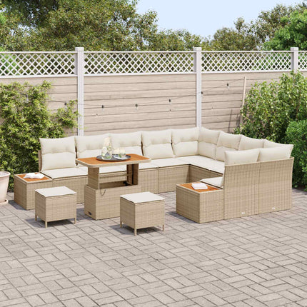 Tuinbankenset Met Kussen 12 Pcs En Crème