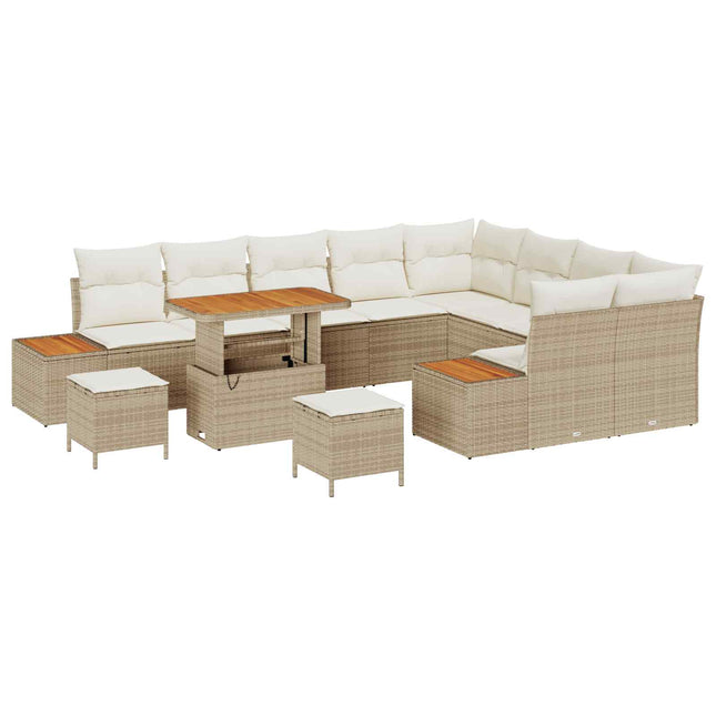 Tuinbankenset Met Kussen 12 Pcs En Crème