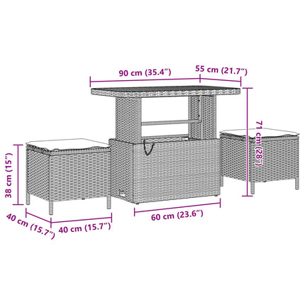 Tuinbankenset Met Kussen 12 Pcs En Crème