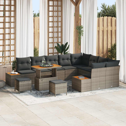 Tuinbankenset Met Kussen 12 Pcs En Licht Grijs