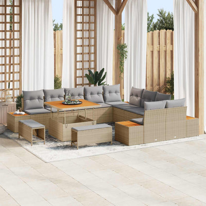 Tuinbankenset Met Kussen 13 Pcs En Crème