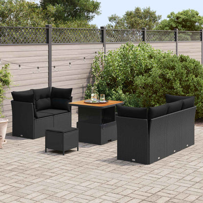 Tuin Sofa Set 8 Pcs Poly Riet En Gepoedercoat Staal