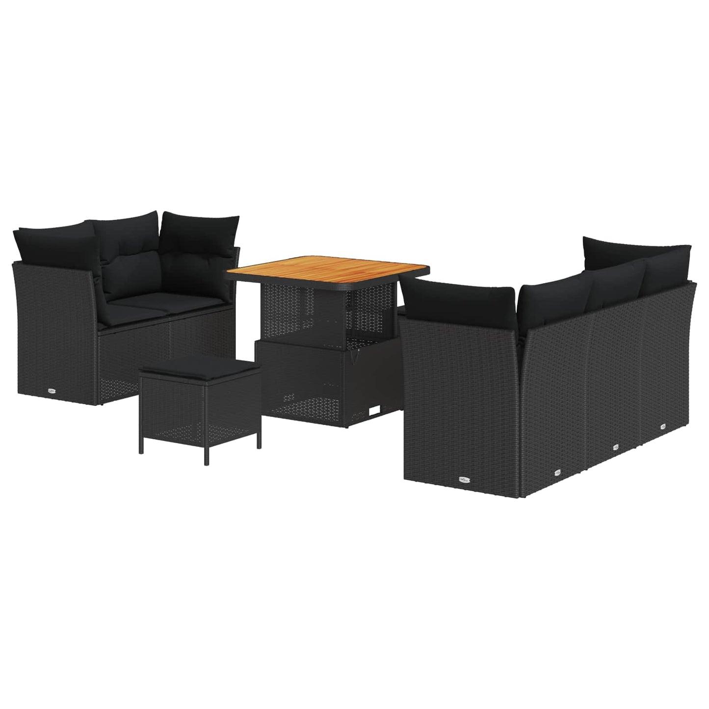 Tuin Sofa Set 8 Pcs Poly Riet En Gepoedercoat Staal