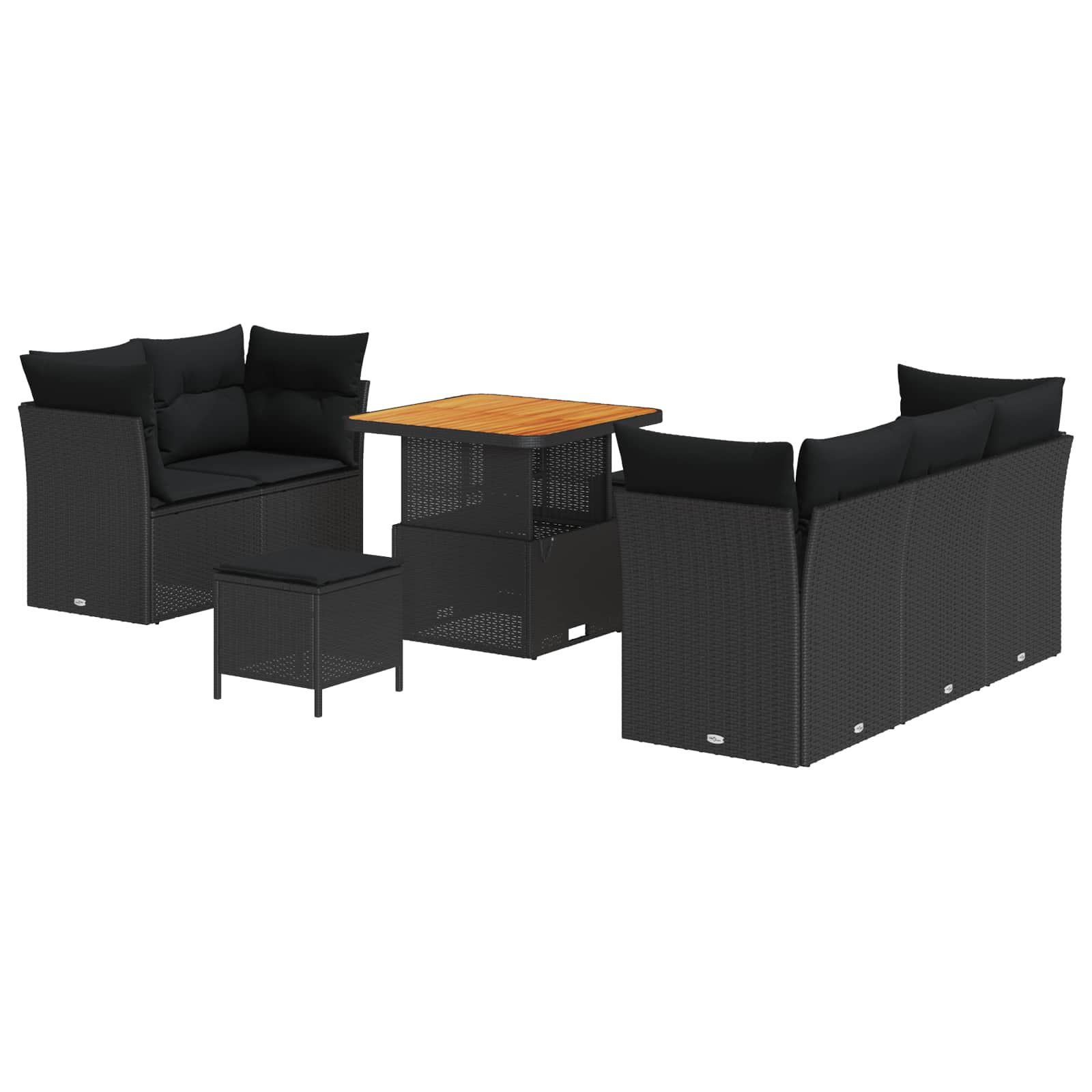 Tuin Sofa Set 8 Pcs Poly Riet En Gepoedercoat Staal