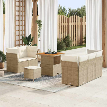 Tuin Sofa Set 8 Pcs Poly Riet En Gepoedercoat Staal