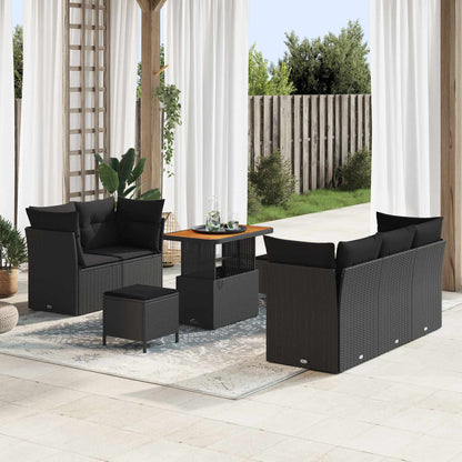 Tuin Sofa Set 8 Pcs Poly Riet En Gepoedercoat Staal