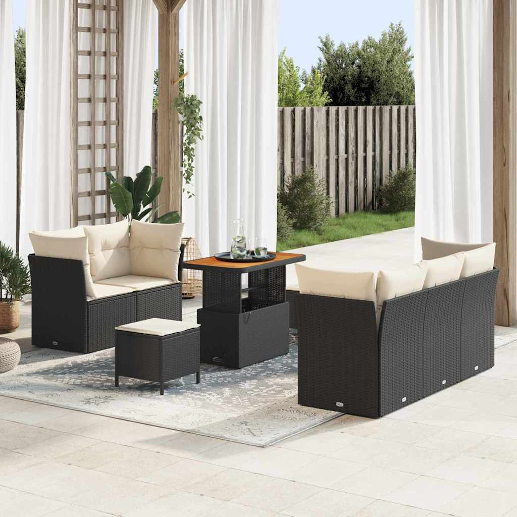 Tuin Sofa Set 8 Pcs Poly Riet En Gepoedercoat Staal