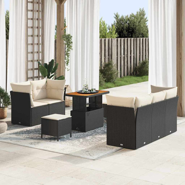 Tuin Sofa Set 8 Pcs Poly Riet En Gepoedercoat Staal