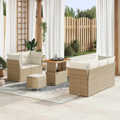 Tuin Sofa Set 8 Pcs Poly Riet En Gepoedercoat Staal