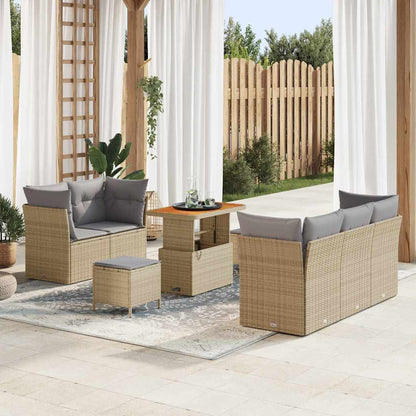 Tuin Sofa Set 8 Pcs Poly Riet En Gepoedercoat Staal