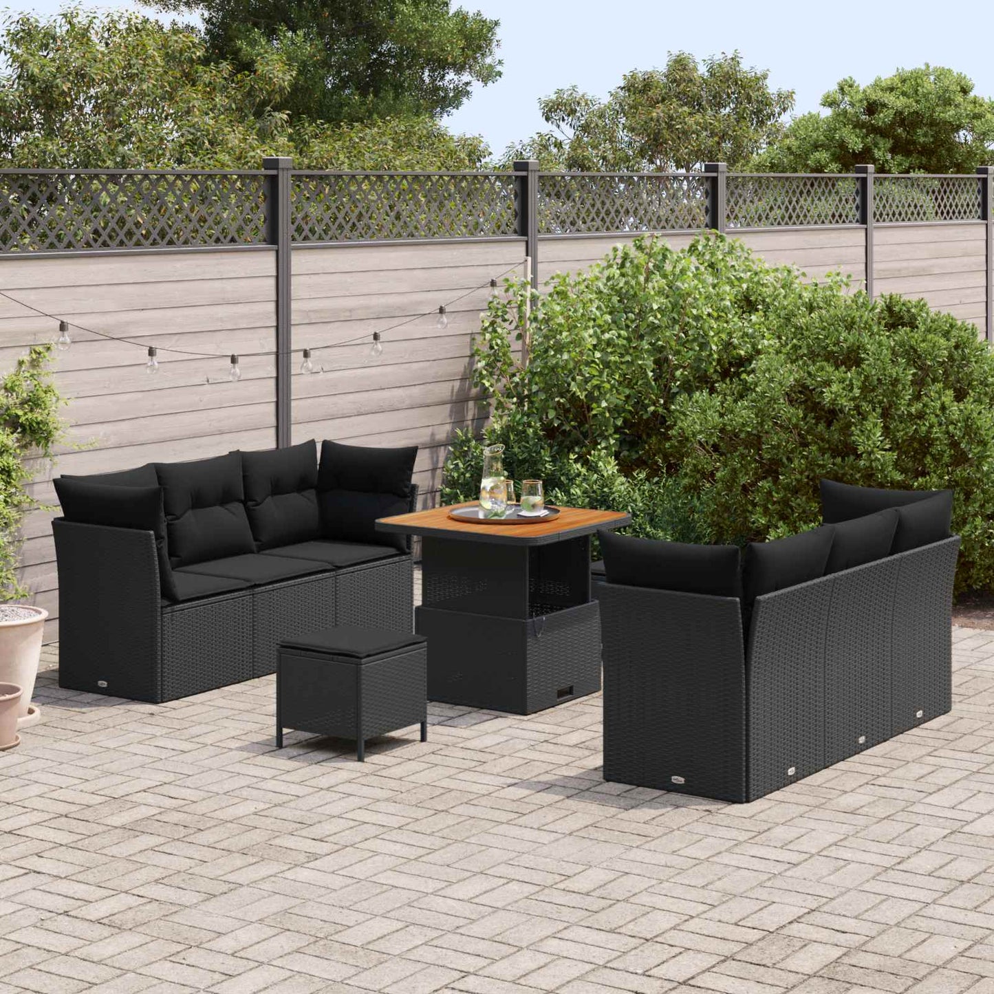 Tuin Sofa Set Met Kussen 9 Pcs Poly Rattan