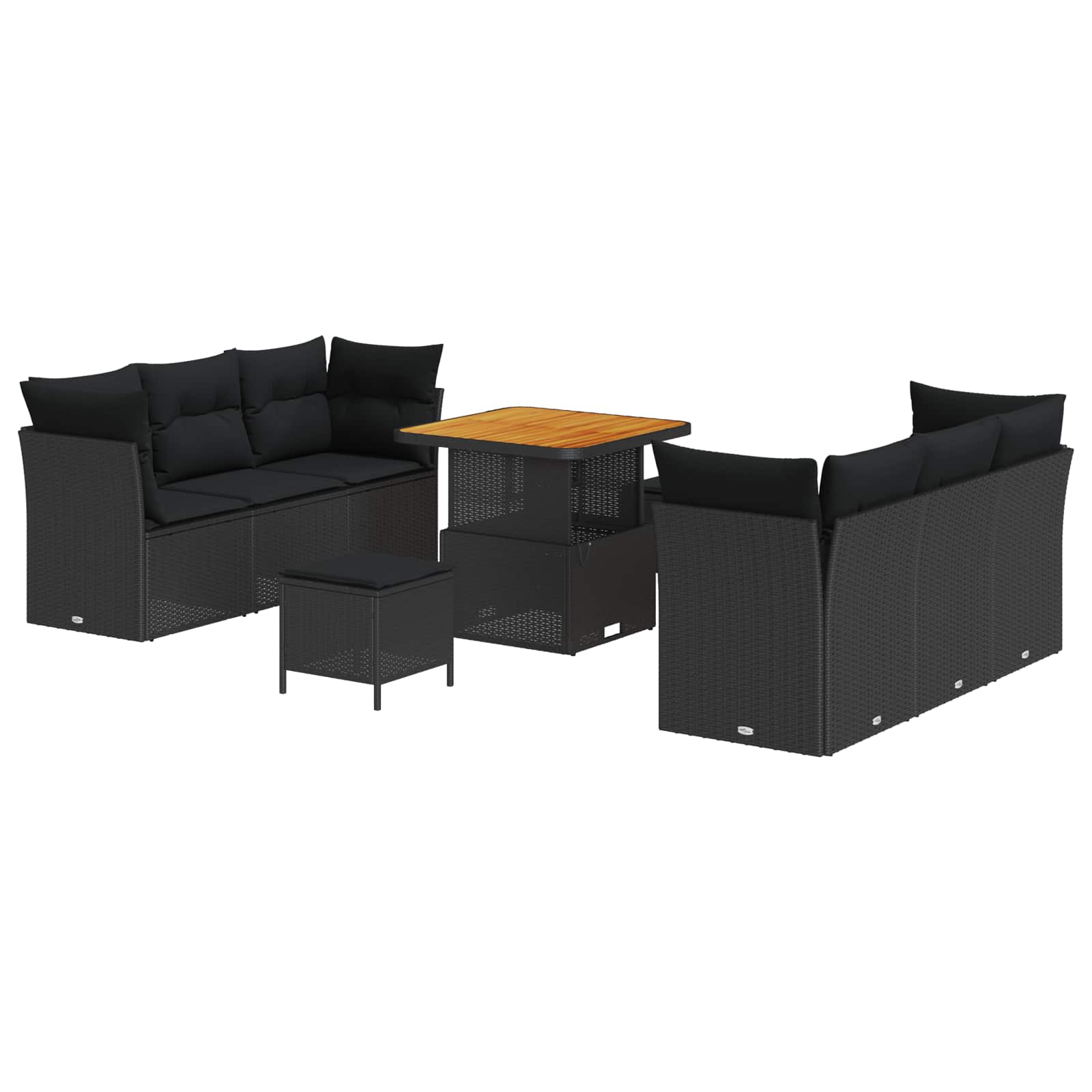 Tuin Sofa Set Met Kussen 9 Pcs Poly Rattan