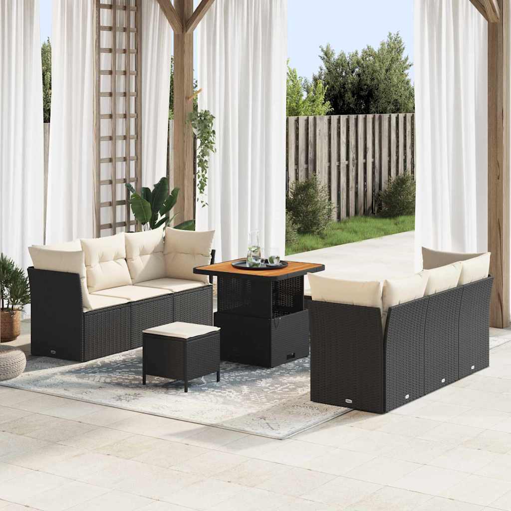 Tuin Sofa Set Met Kussen 9 Pcs Poly Rattan
