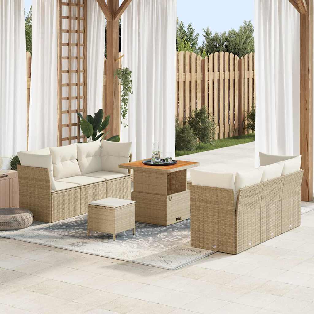 Tuin Sofa Set Met Kussen 9 Pcs Poly Rattan