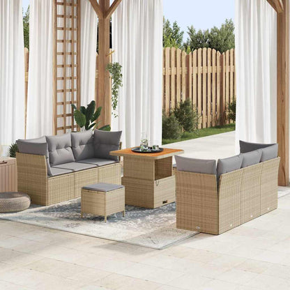 Tuin Sofa Set Met Kussen 9 Pcs Poly Rattan