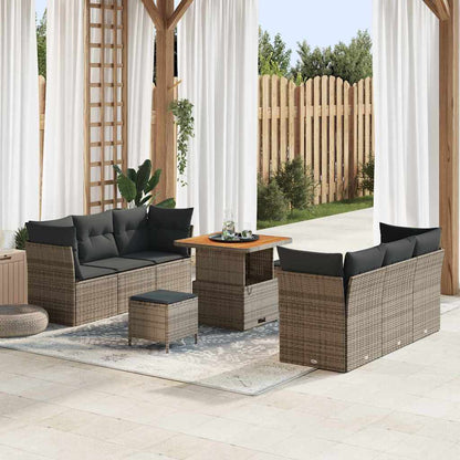Tuin Sofa Set Met Kussen 9 Pcs Poly Rattan