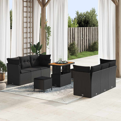 Tuin Sofa Set Met Kussen 9 Pcs Poly Rattan