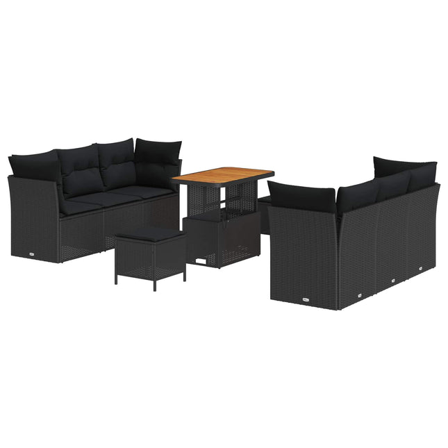 Tuin Sofa Set Met Kussen 9 Pcs Poly Rattan