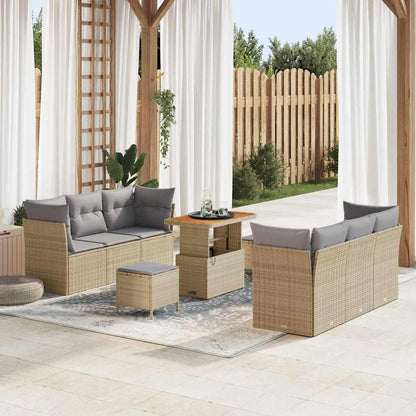 Tuin Sofa Set Met Kussen 9 Pcs Poly Rattan