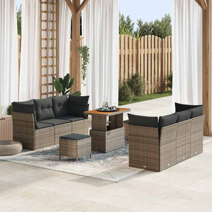 Tuin Sofa Set Met Kussen 9 Pcs Poly Rattan