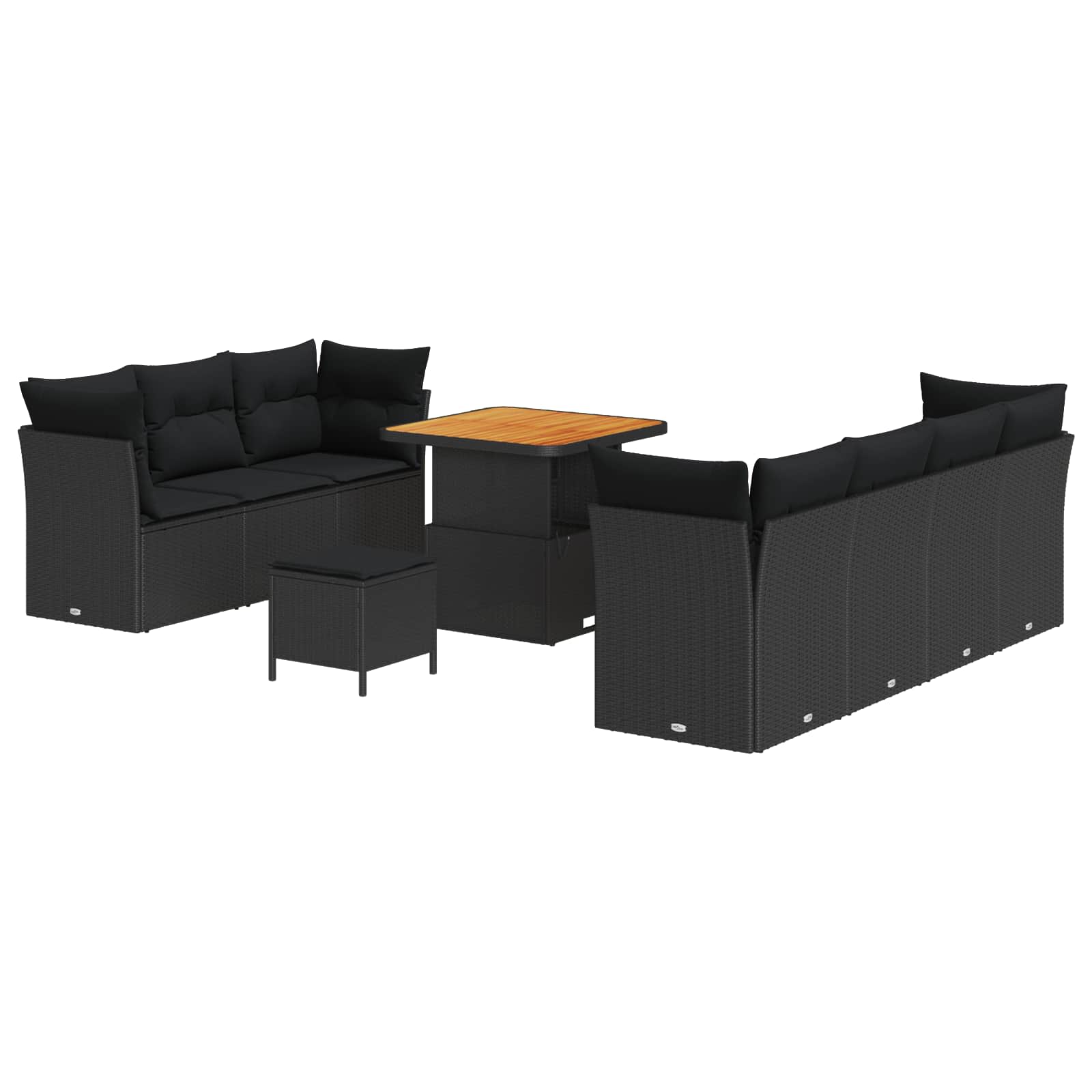 Tuin Sofa Set 10 Pcs Poly Rattan En Gepoedercoat Staal